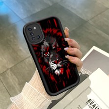 Ucuc Samsung Galaxy A21S Uyumlu Siyah Silikon Şık Baskı Kılıf Darbeye Dayanıklı Kamera Korumalı