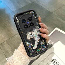 Ucuc Vivo X300 Pro Uyumlu Siyah Silikon Şık Baskı Kılıf Darbeye Dayanıklı Kamera Korumalı
