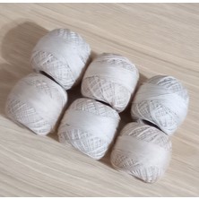 Bosphorus Ören Bayan Klasik Merserize Dantel Ipliği 6 Yumak 120 gr 70 No Bej Renkli
