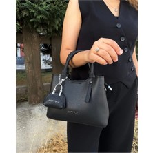 Just Polo Kadın Siyah 3 Bölmeli Lüks Yumuşak Deri Shopper Şık Omuz Çantası Shoulder Bag