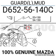 TŞT Mazda 2 Ön Çamurluk Davl5 Kapı Sol 2008- (Oem No:  D652-56-140C)