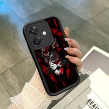 Ucuc Oppo A3/A3X 4g/5g Uyumlu Siyah Silikon Şık Baskı Kılıf Darbeye Dayanıklı Kamera Korumalı