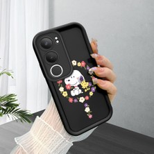 Ucuc Vivo Y19S 4G/Y19S Pro Uyumlu Siyah Silikon Şık Baskı Kılıf Darbeye Dayanıklı Kamera Korumalı