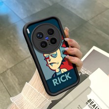 Ucuc Vivo X300 Pro Uyumlu Siyah Silikon Şık Baskı Kılıf Darbeye Dayanıklı Kamera Korumalı