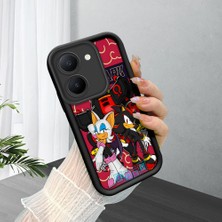 Ucuc Vivo Y27 5G/Y27S Uyumlu Siyah Silikon Şık Baskı Kılıf Darbeye Dayanıklı Kamera Korumalı