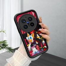 Ucuc Vivo X200 Pro Uyumlu Siyah Silikon Şık Baskı Kılıf Darbeye Dayanıklı Kamera Korumalı