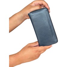 Tisaati Premium Serisi Lüks Deri Özel Üretim Dikey Telefon Bölmeli Fermuarlı Erkek Cüzdanı
