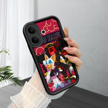 Ucuc Vivo V60 Lite 4g/5g Uyumlu Siyah Silikon Şık Baskı Kılıf Darbeye Dayanıklı Kamera Korumalı