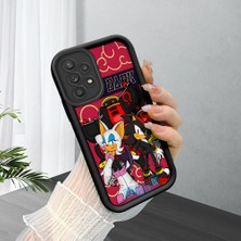 Ucuc Samsung Galaxy A52/A52S Uyumlu Siyah Silikon Şık Baskı Kılıf Darbeye Dayanıklı Kamera Korumalı