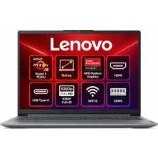 Lenovo Ideapad Slim 3 Amd Ryzen 5 7520U 16GB 1tb SSD Freedos 15.6" Fhd Taşınabilir Bilgisayar 82XQ00SFTX Shopimode