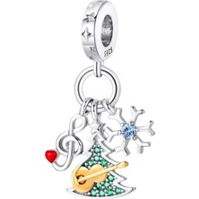 Fubena Noel Ağacı Kar Tanesi ve Sol Anahtarı Sallantılı Charm