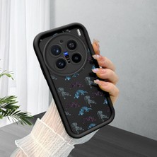 Ucuc Vivo X200 Pro Uyumlu Siyah Silikon Şık Baskı Kılıf Darbeye Dayanıklı Kamera Korumalı