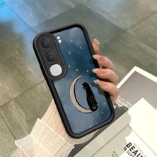 Ucuc Vivo Y31/Y21D Uyumlu Siyah Silikon Şık Baskı Kılıf Darbeye Dayanıklı Kamera Korumalı
