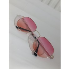 Ayel Glasses Beşgen Güneş Gözlüğü Pembe Degrade Büyük Çerçeve UV400