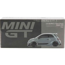 1:64 Mini Gt Abarth 595 Lb-Works x Abas Works Grey Diecast Model Araba