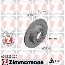 Zimmermann Depomix Arka Fren Aynasi Golf V-Vi-Octia 04 Toledo Iii Altea 04 Leon 04 Caddy Iii A3 03 255X10X9DL 986479099-DF4276