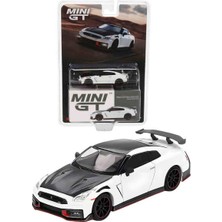 1:64 Mini Gt Nissan Gt-R Nismo (R35) 2024 Brilliant White Pearl Diecast Model Araba MGT01045-BL