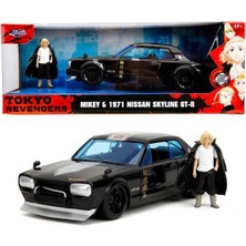 Jada Toys 1:24 Tokyo Revengers 1971 Nissan Skyline Gt-R Die Cast Model Araba ve Mikey Figürü