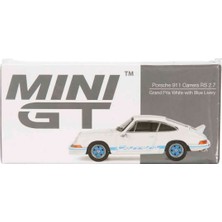 1:64 Mini Gt Porsche 911 Carrera Rs 2.7 Grand Prix White With Blue Livery Diecast Model Araba