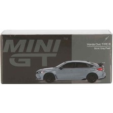 1:64 Mini Gt Honda Civic Type R Sonic Gray Pearl Diecast Model Araba