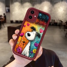 Ucuc Samsung Galaxy A06 Uyumlu Darbeye Dayanıklı Kamera Korumalı Bordo Silikon Baskı Desenli Kılıf