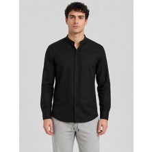 Classics Men Baros Hakim Yaka Uzun Kol Slim Fit Keten Gömlek - 7684