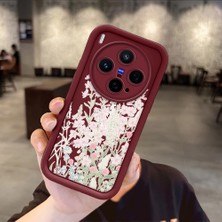 Ucuc Vivo X300 Uyumlu Darbeye Dayanıklı Kamera Korumalı Bordo Silikon Baskı Desenli Kılıf