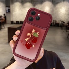 Ucuc Tecno Spark 40 Uyumlu Darbeye Dayanıklı Kamera Korumalı Bordo Silikon Baskı Desenli Kılıf