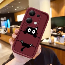 Ucuc Xiaomi Redmi Note 13 Pro 4g Uyumlu Darbeye Dayanıklı Kamera Korumalı Bordo Silikon Baskı Desenli Kılıf