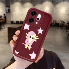 Ucuc Oppo RENO14 Pro Uyumlu Darbeye Dayanıklı Kamera Korumalı Bordo Silikon Baskı Desenli Kılıf