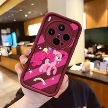 Ucuc Vivo X300 Uyumlu Darbeye Dayanıklı Kamera Korumalı Bordo Silikon Baskı Desenli Kılıf