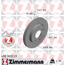 Zimmermann Depomix Fren Diski Ön Mercedes A-Class W168 97 04