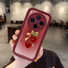 Ucuc Vivo X300 Uyumlu Darbeye Dayanıklı Kamera Korumalı Bordo Silikon Baskı Desenli Kılıf