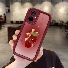 Ucuc Tecno Camon 19 Neo Uyumlu Darbeye Dayanıklı Kamera Korumalı Bordo Silikon Baskı Desenli Kılıf