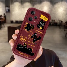 Ucuc Redmi Note 12 Pro 5g Uyumlu Darbeye Dayanıklı Kamera Korumalı Bordo Silikon Desenli Kılıf