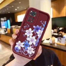 Ucuc Xiaomi Redmi Note 11/11S Uyumlu Darbeye Dayanıklı Kamera Korumalı Bordo Silikon Baskı Desenli Kılıf