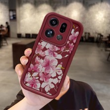 Ucuc Oppo Find X9 Pro 5g Uyumlu Darbeye Dayanıklı Kamera Korumalı Bordo Silikon Baskı Desenli Kılıf