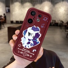 Ucuc Vivo X200 Fe Uyumlu Darbeye Dayanıklı Kamera Korumalı Bordo Silikon Baskı Desenli Kılıf