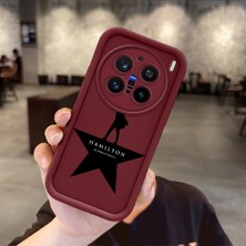 Ucuc Vivo X200 Pro Uyumlu Darbeye Dayanıklı Kamera Korumalı Bordo Silikon Baskı Desenli Kılıf
