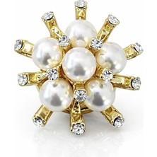 Sense Of Atelier Daisy Pearl Eclat Inci Detaylı Düğme Broşu (Çift)