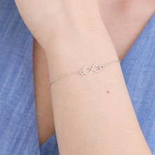 Ebrar Silver Gümüş Sonsuzluk Kadın Bileklik 925 Ayar Gümüş Minimal Zincir Sonsuzluk Bileklik Kadın Bilekliği