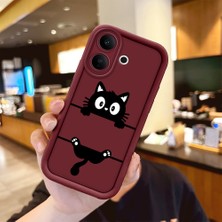 Ucuc Vivo V60 Lite 4g/5g Uyumlu Darbeye Dayanıklı Kamera Korumalı Bordo Silikon Baskı Desenli Kılıf