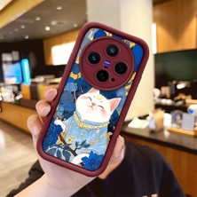 Ucuc Vivo X300 Uyumlu Darbeye Dayanıklı Kamera Korumalı Bordo Silikon Baskı Desenli Kılıf