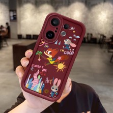 Ucuc Vivo X200 Fe Uyumlu Darbeye Dayanıklı Kamera Korumalı Bordo Silikon Baskı Desenli Kılıf