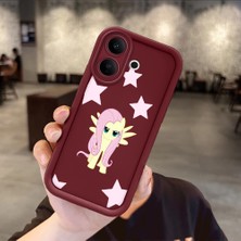 Ucuc Vivo V60 Lite 4g/5g Uyumlu Darbeye Dayanıklı Kamera Korumalı Bordo Silikon Baskı Desenli Kılıf