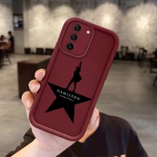 Ucuc Samsung Galaxy S21 Fe 5g Uyumlu Darbeye Dayanıklı Kamera Korumalı Bordo Silikon Baskı Desenli Kılıf