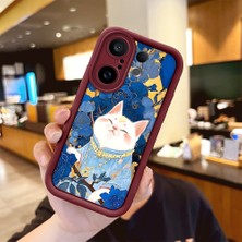 Ucuc Vivo X200 Fe Uyumlu Darbeye Dayanıklı Kamera Korumalı Bordo Silikon Baskı Desenli Kılıf