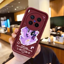 Ucuc Vivo X300 Pro Uyumlu Darbeye Dayanıklı Kamera Korumalı Bordo Silikon Baskı Desenli Kılıf