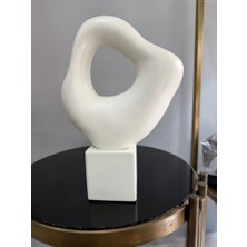 Mirsa Global Modern Taş Biblo Soyut Dekoratif Iskandinav Tarzı  Biblo – Krem Minimalist Masaüstü & Konsol Objesi