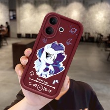 Ucuc Vivo V60 Lite 4g/5g Uyumlu Darbeye Dayanıklı Kamera Korumalı Bordo Silikon Baskı Desenli Kılıf